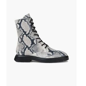 Stuart Weitzman Mckenzee snake-effect leather combat boots - 8.5